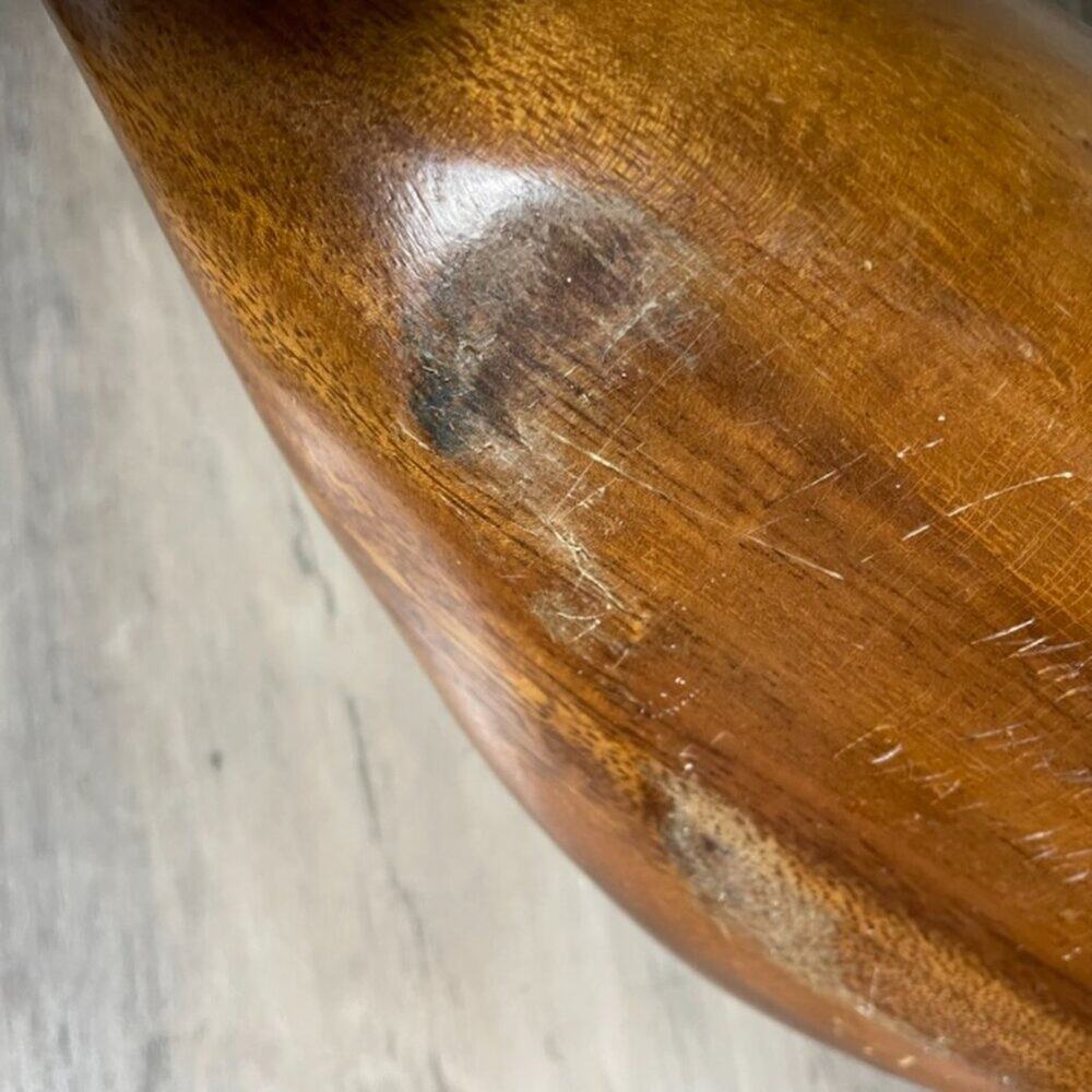 Hand Carved Divided Serving Dish Honolulu Hawaii Dhai Wood - Wood Rose Shop - Picture 8 of 9